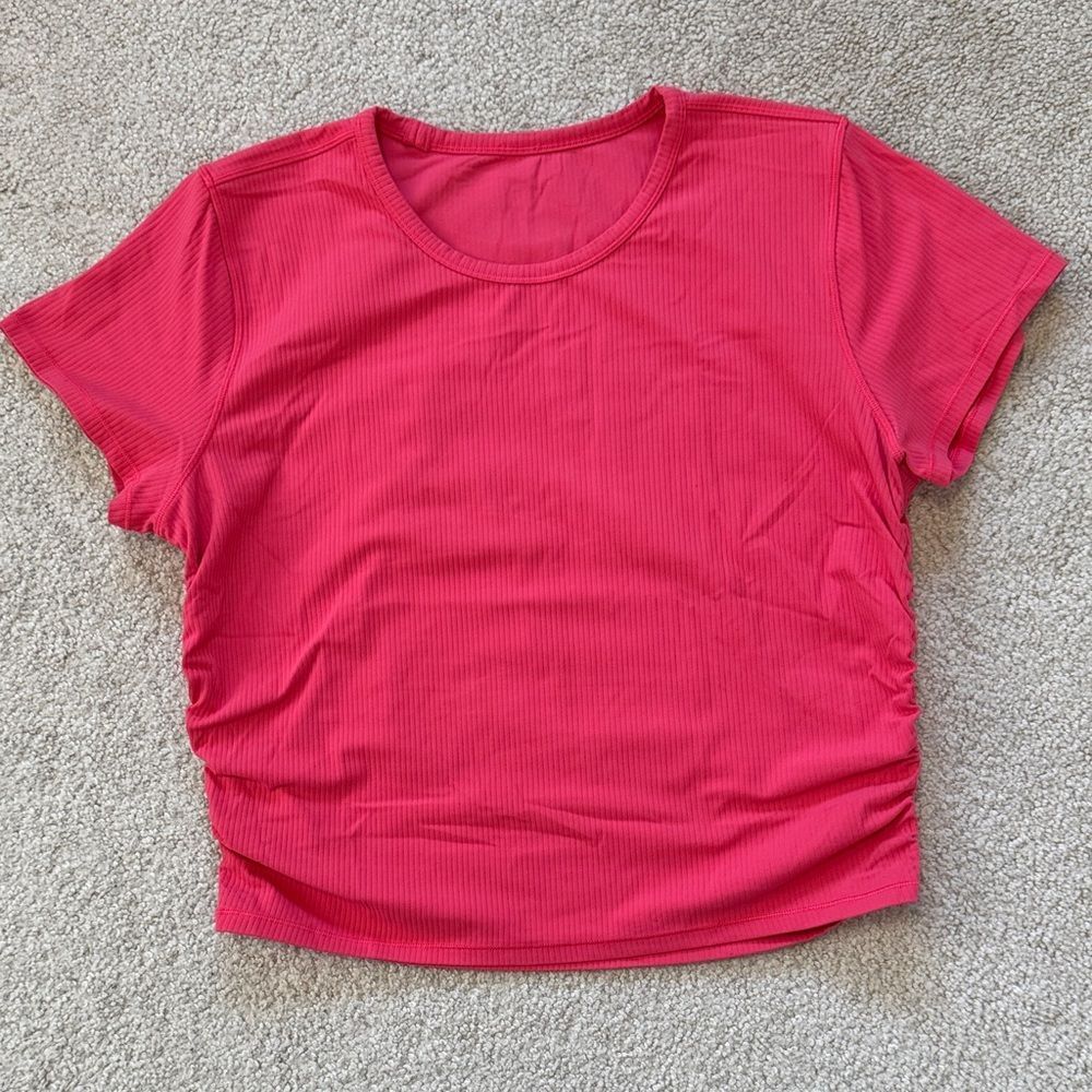 lululemon All It Takes Nulu Ribbed T-Shirt Pink Sz12